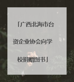 广西北海市台资企业协会向学校捐赠图书