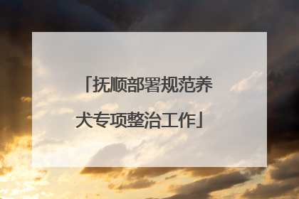 抚顺部署规范养犬专项整治工作