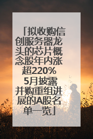 拟收购信创服务器龙头的芯片概念股年内涨超220% 5月披露并购重组进展的A股名单一览