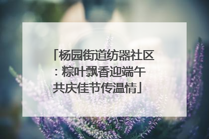 杨园街道纺器社区：粽叶飘香迎端午 共庆佳节传温情