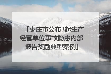 枣庄市公布3起生产经营单位事故隐患内部报告奖励典型案例