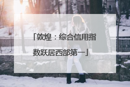 敦煌：综合信用指数跃居西部第一