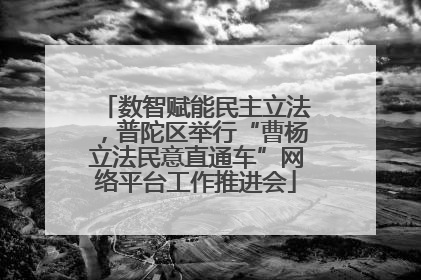 数智赋能民主立法，普陀区举行“曹杨立法民意直通车”网络平台工作推进会