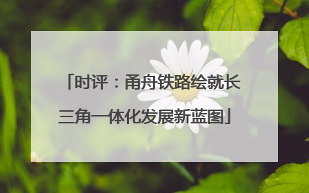 时评：甬舟铁路绘就长三角一体化发展新蓝图