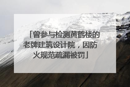 曾参与检测黄鹤楼的老牌建筑设计院，因防火规范疏漏被罚