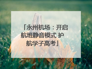 永州机场：开启航班静音模式 护航学子高考