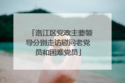 洛江区党政主要领导分别走访慰问老党员和困难党员
