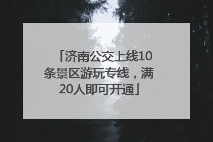 济南公交上线10条景区游玩专线，满20人即可开通