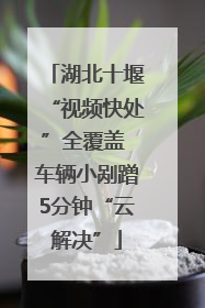 湖北十堰“视频快处”全覆盖 车辆小剐蹭5分钟“云解决”