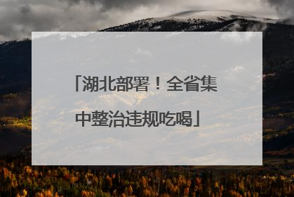 湖北部署！全省集中整治违规吃喝