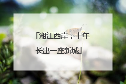 湘江西岸，十年长出一座新城