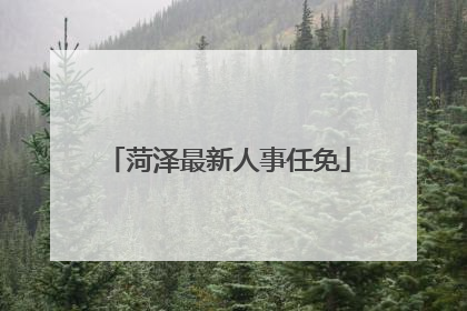 菏泽最新人事任免