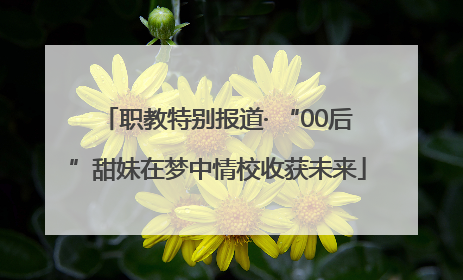 职教特别报道· “00后”甜妹在梦中情校收获未来