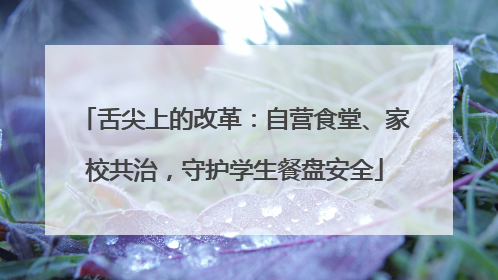 舌尖上的改革：自营食堂、家校共治，守护学生餐盘安全
