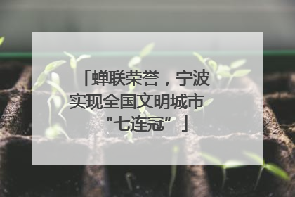 蝉联荣誉，宁波实现全国文明城市“七连冠”