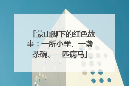 蒙山脚下的红色故事：一所小学、一盏茶碗、一匹病马
