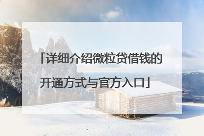 详细介绍微粒贷借钱的开通方式与官方入口