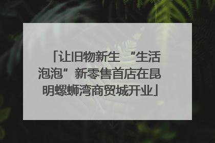 让旧物新生 “生活泡泡”新零售首店在昆明螺蛳湾商贸城开业