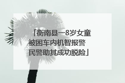 衡南县一8岁女童被困车内机智报警 民警助其成功脱险
