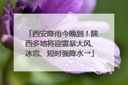 西安降雨今晚到！陕西多地将迎雷暴大风、冰雹、短时强降水→