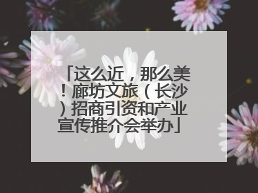 这么近，那么美！廊坊文旅（长沙）招商引资和产业宣传推介会举办