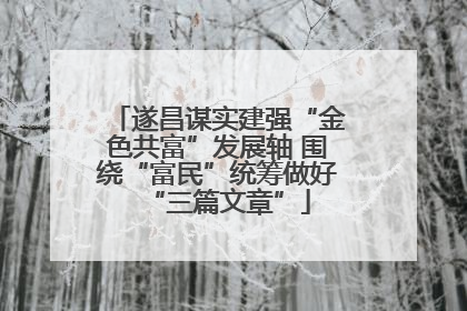遂昌谋实建强“金色共富”发展轴 围绕“富民”统筹做好“三篇文章”
