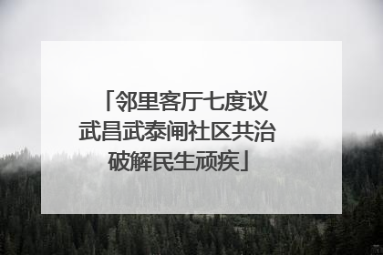 邻里客厅七度议 武昌武泰闸社区共治破解民生顽疾