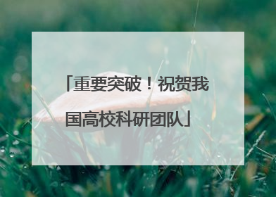 重要突破！祝贺我国高校科研团队