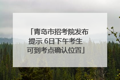 青岛市招考院发布提示 6日下午考生可到考点确认位置