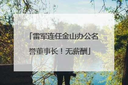 雷军连任金山办公名誉董事长！无薪酬