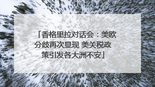 香格里拉对话会：美欧分歧再次显现 美关税政策引发各大洲不安