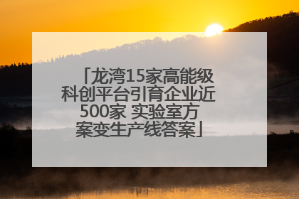 龙湾15家高能级科创平台引育企业近500家 实验室方案变生产线答案