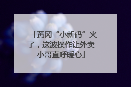 黄冈“小新码”火了，这波操作让外卖小哥直呼暖心
