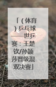 （体育）乒乓球——世乒赛：王楚钦/孙颖莎晋级混双决赛
