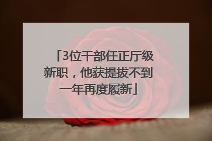 3位干部任正厅级新职，他获提拔不到一年再度履新