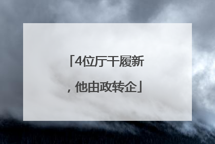 4位厅干履新，他由政转企