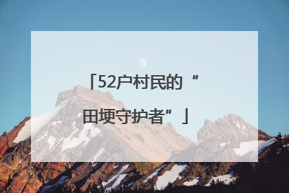 52户村民的“田埂守护者”