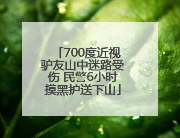 700度近视驴友山中迷路受伤 民警6小时摸黑护送下山